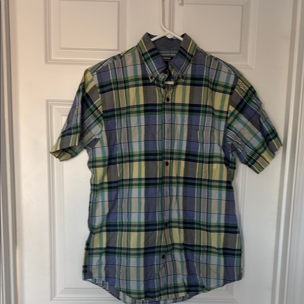 Lands’end Plaid Short Sleeve Shirt